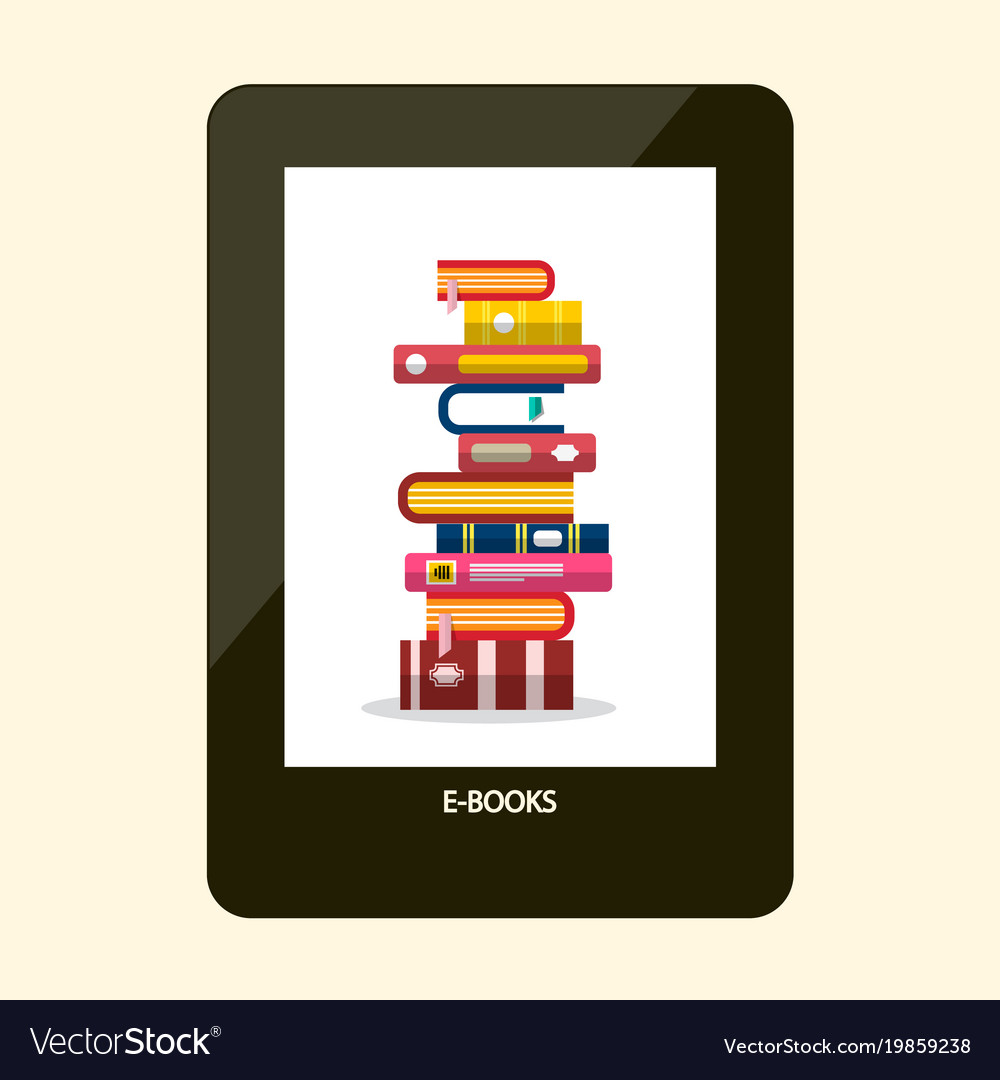 E-book reader e-reader device with books