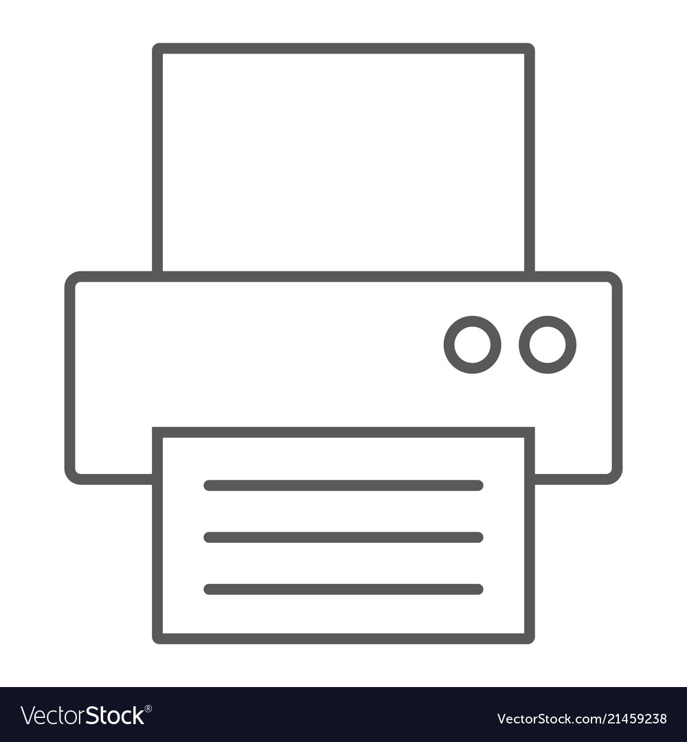 Fax Dünne Linie Icon Büro und Dokumentdrucker Vector Image Fax Dünne Linie Icon Büro und Dokumentdrucker