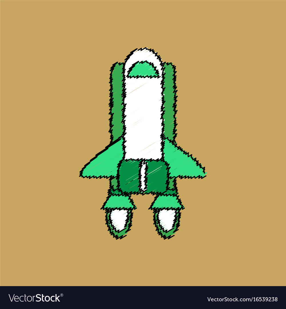 Flat icon design collection space shuttle Vector Image