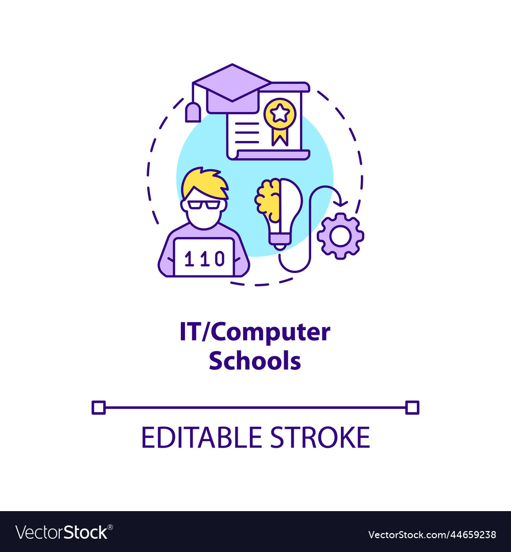 It and computer schools concept icon vector image It and computer schools concept icon