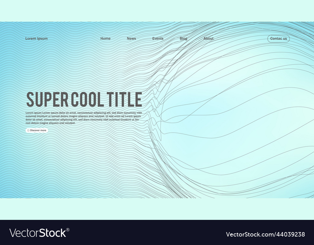 Landing page abstract design with dynamic line vector image Landing page abstract design with dynamic line