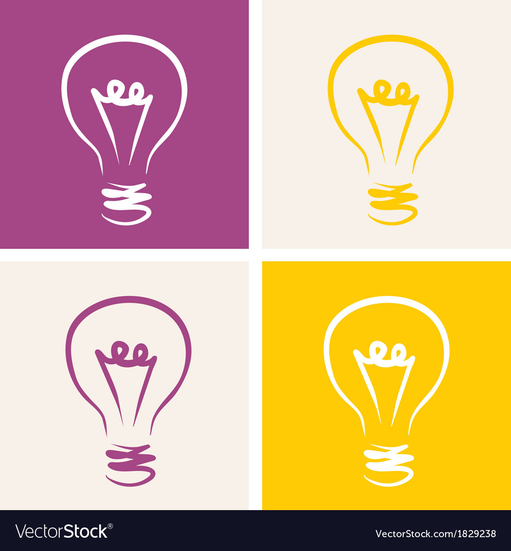 Light bulb icon symbol on colorful backgrounds Vector Image