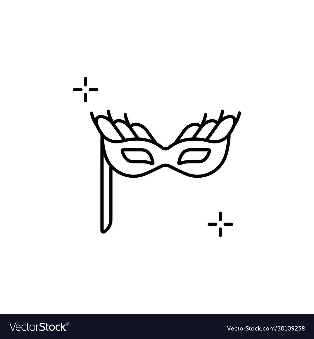 Mask icon simple line outline elements Vector Image Mask icon simple line outline elements