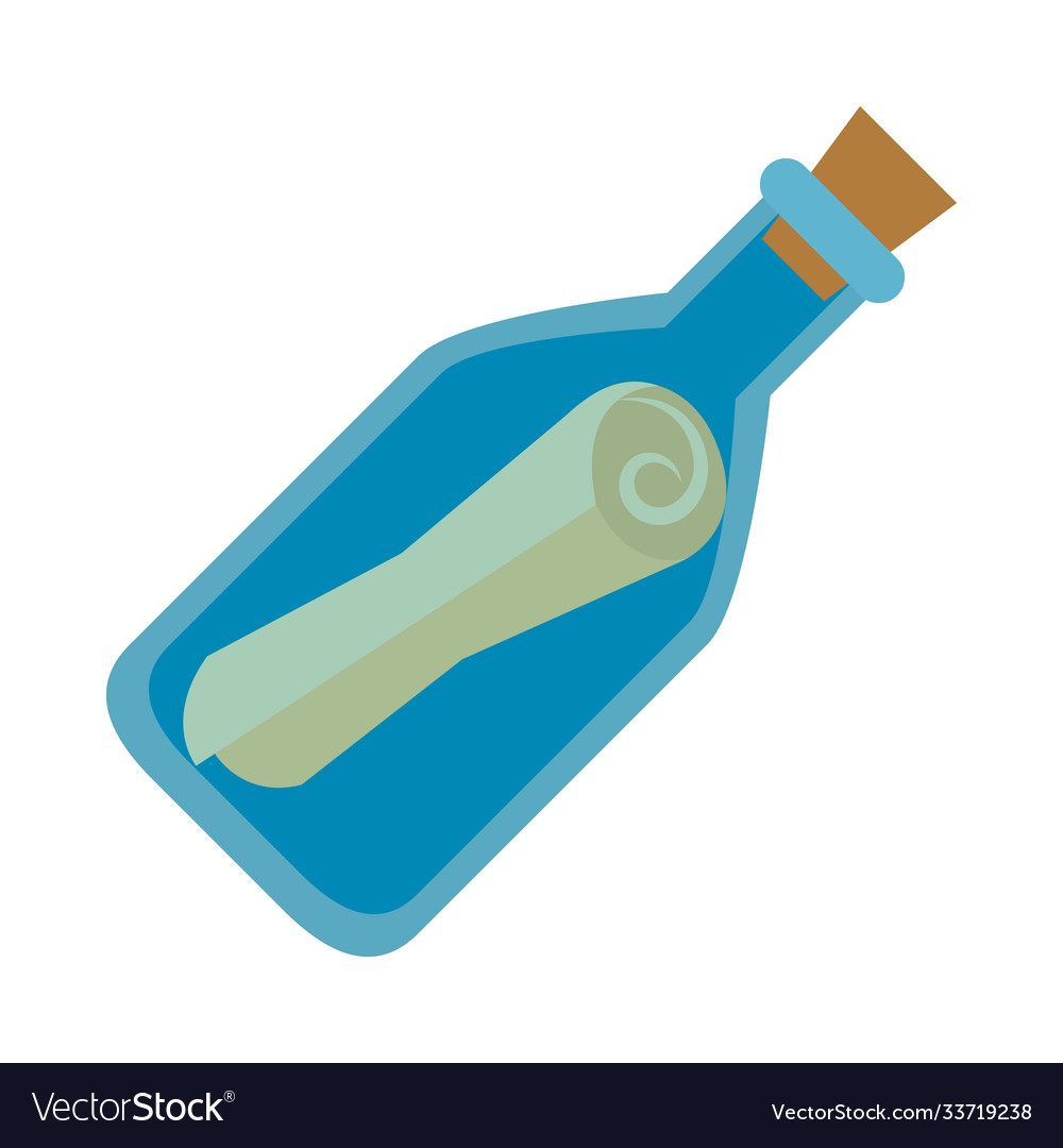Message in a bottle icon flat style