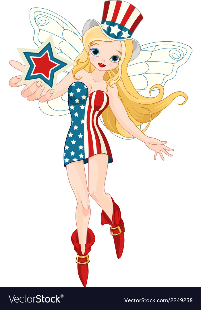 Patriotic Fairy Royalty Free Vector Image - VectorStock