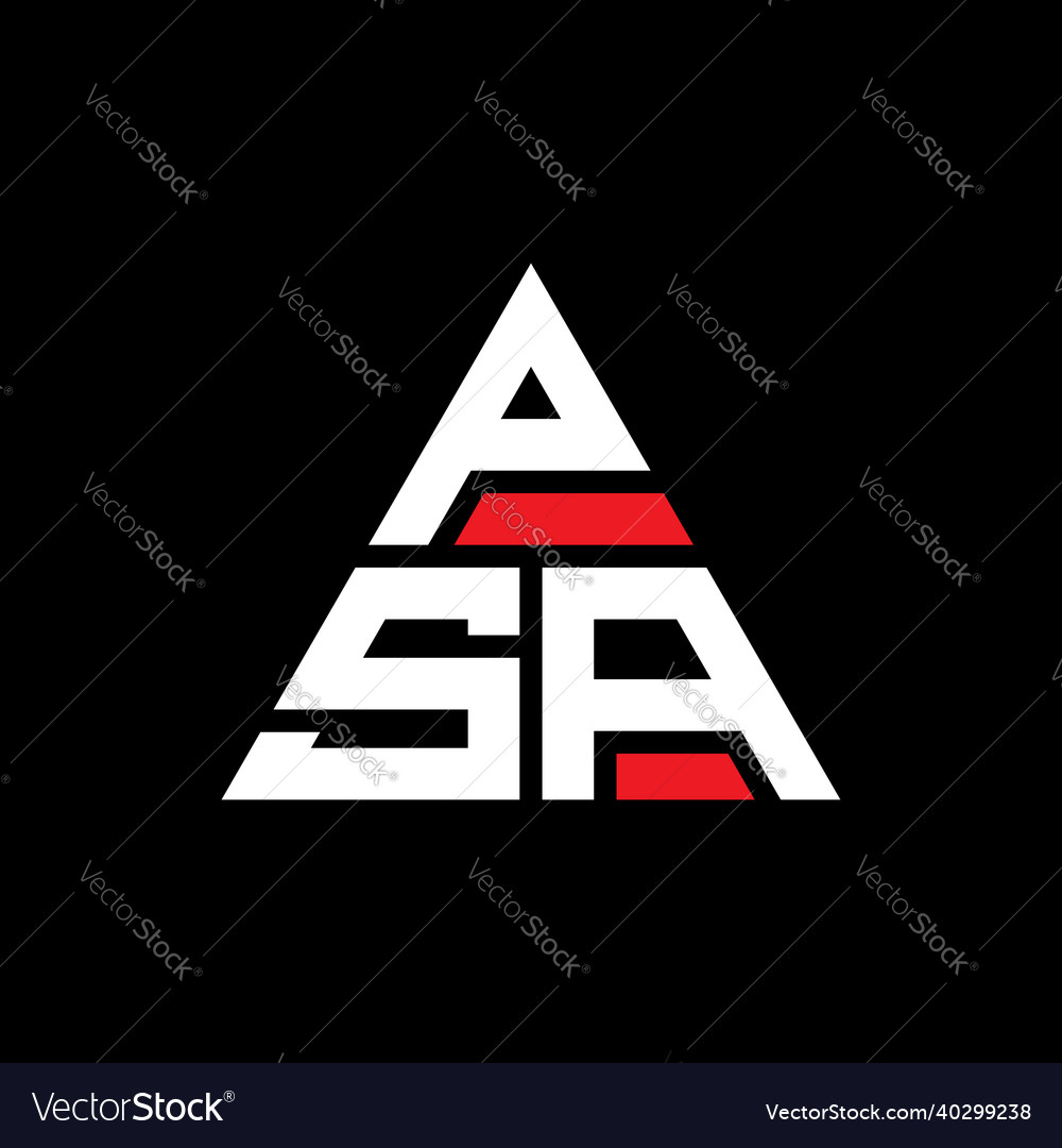 Psa triangle letter logo design Royalty Free Vector Image