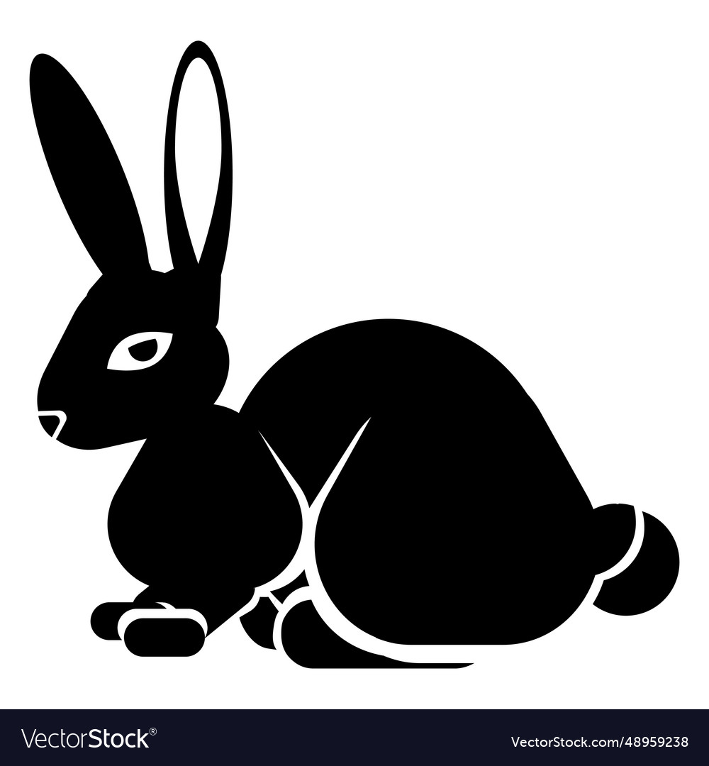 Rabbit bunny tail ear leg detailed silhouette hare