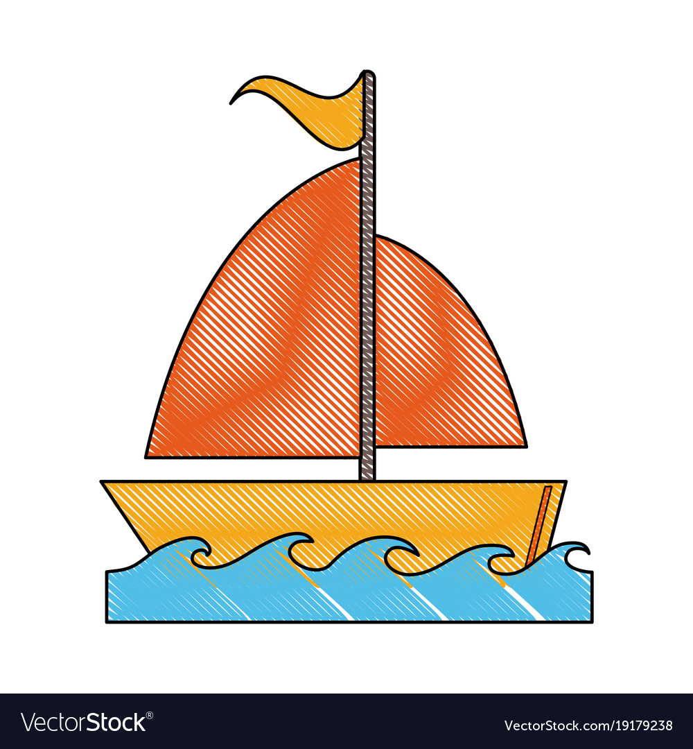 Sailboat ship symbol Royalty Free Vector Image