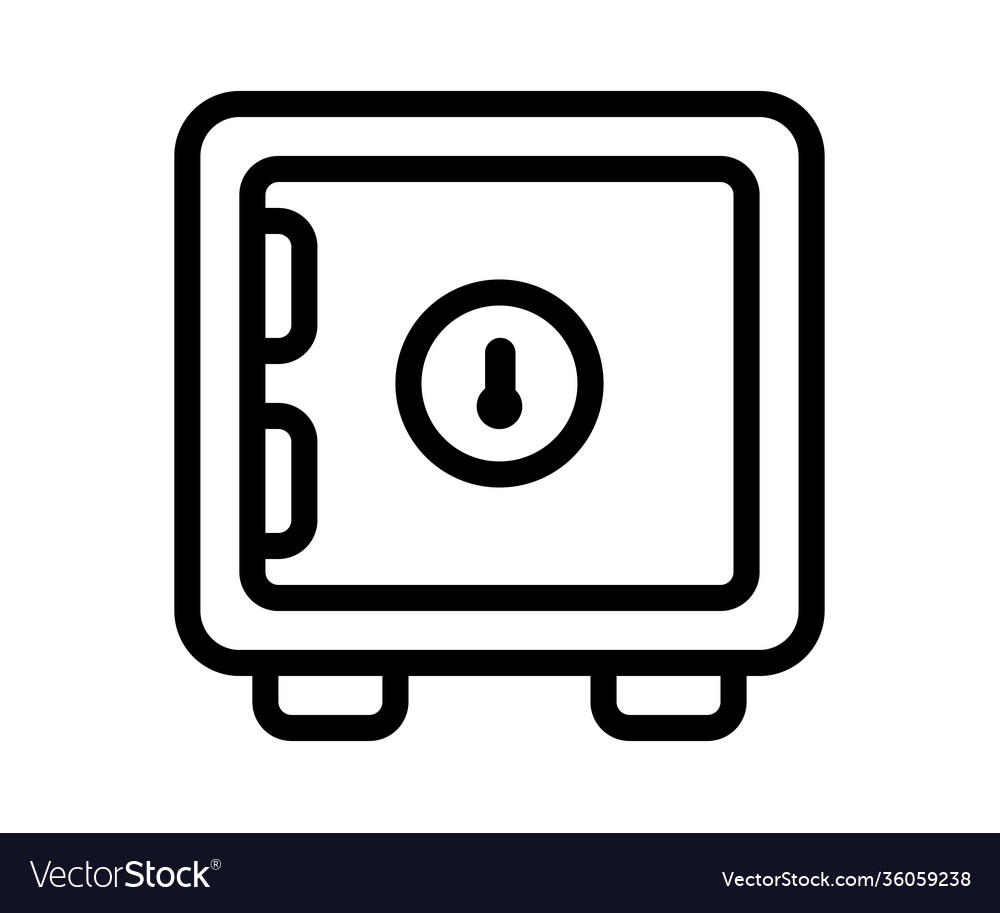 Secure storage safe box single isolated icon vector image Secure storage safe box single isolated icon