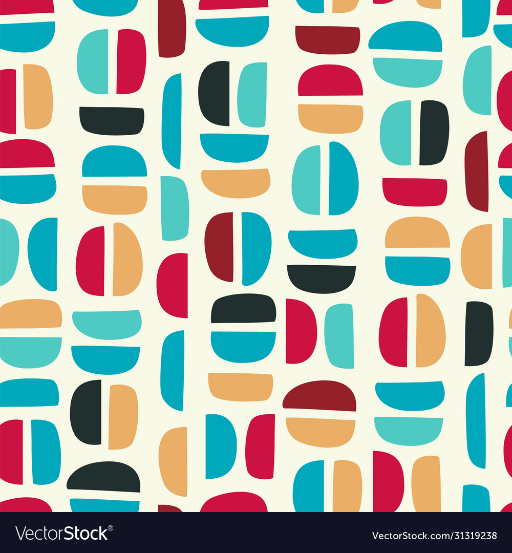 Simple geometric seamless pattern with abstract vector image Simple geometric seamless pattern with abstract