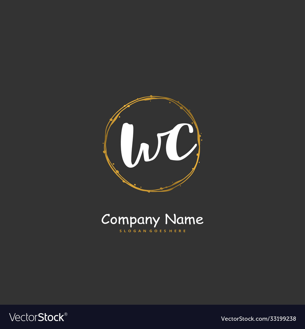 W c wc initial handwriting and signature logo