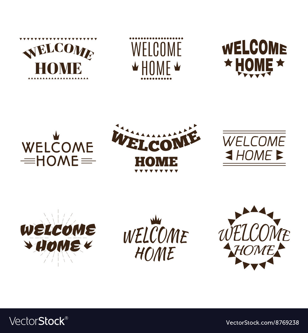 Welcome home collection set of 9 labels emblems