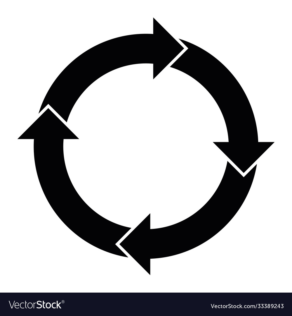 4 arrows in circle Royalty Free Vector Image - VectorStock