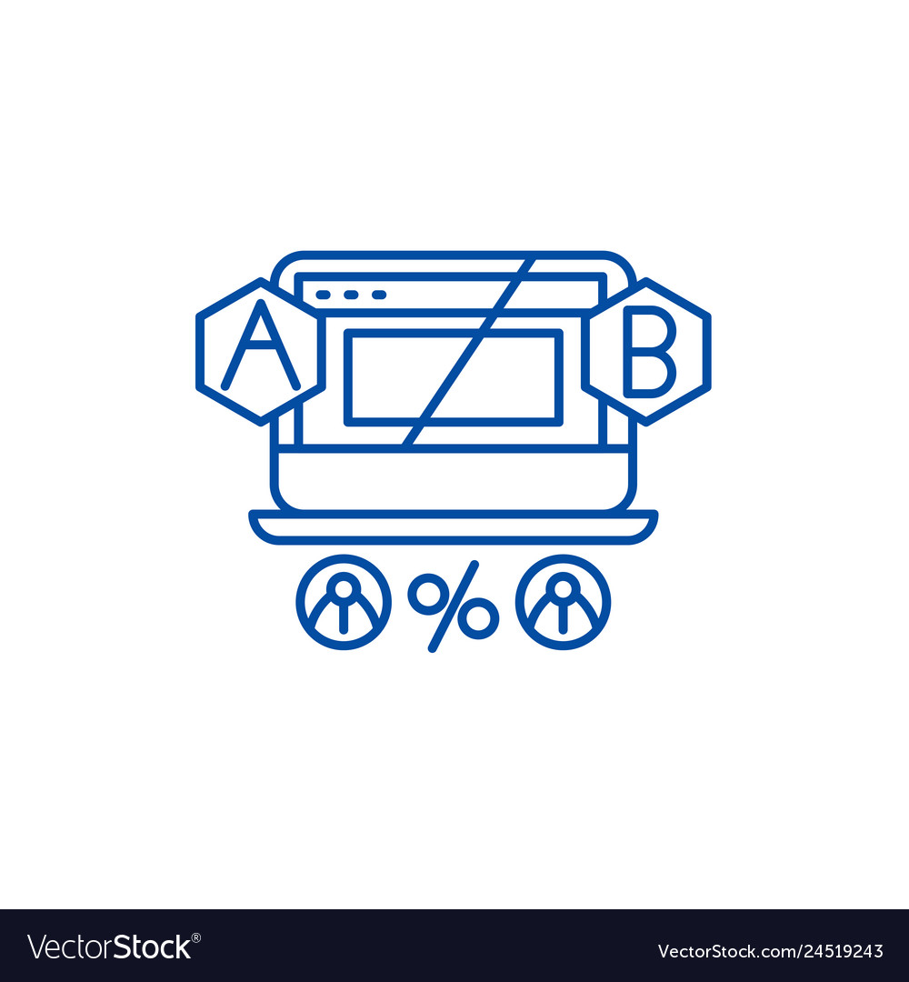 Ab testing line icon concept flat