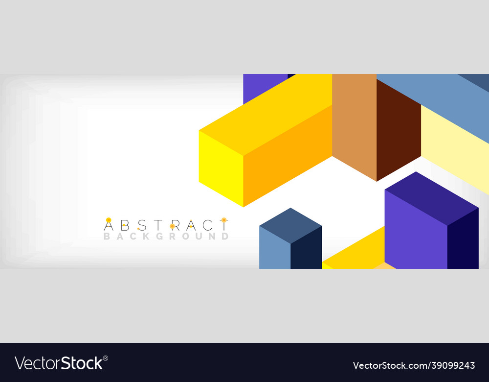Abstract background 3d cubes cubic elements vector image Abstract background 3d cubes cubic elements