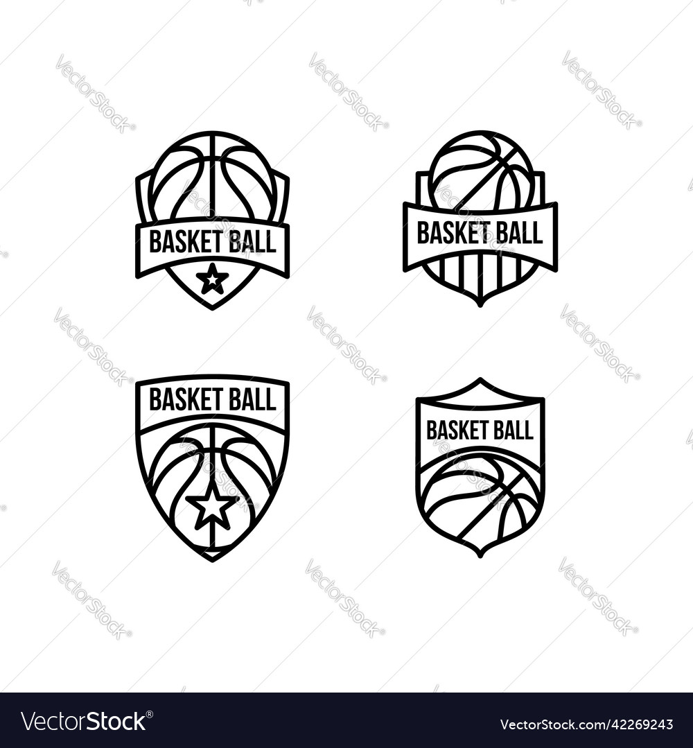 Basketball league badge sport logo Royalty Free Vector Image