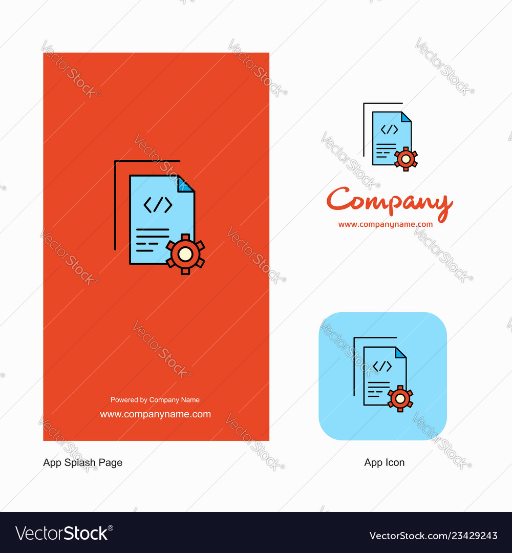 Coding company logo app icon and splash page vector image Coding company logo app icon and splash page