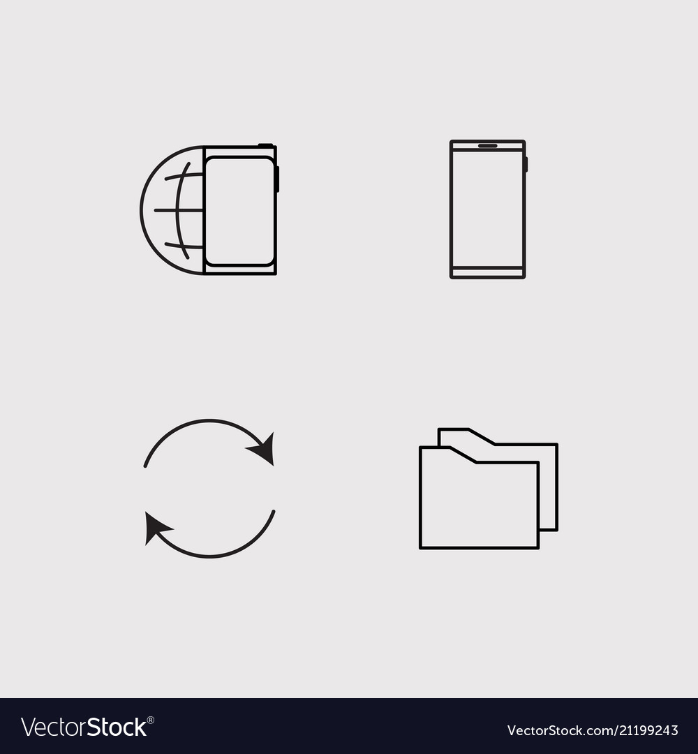 Data analytics simple linear icons set outlined