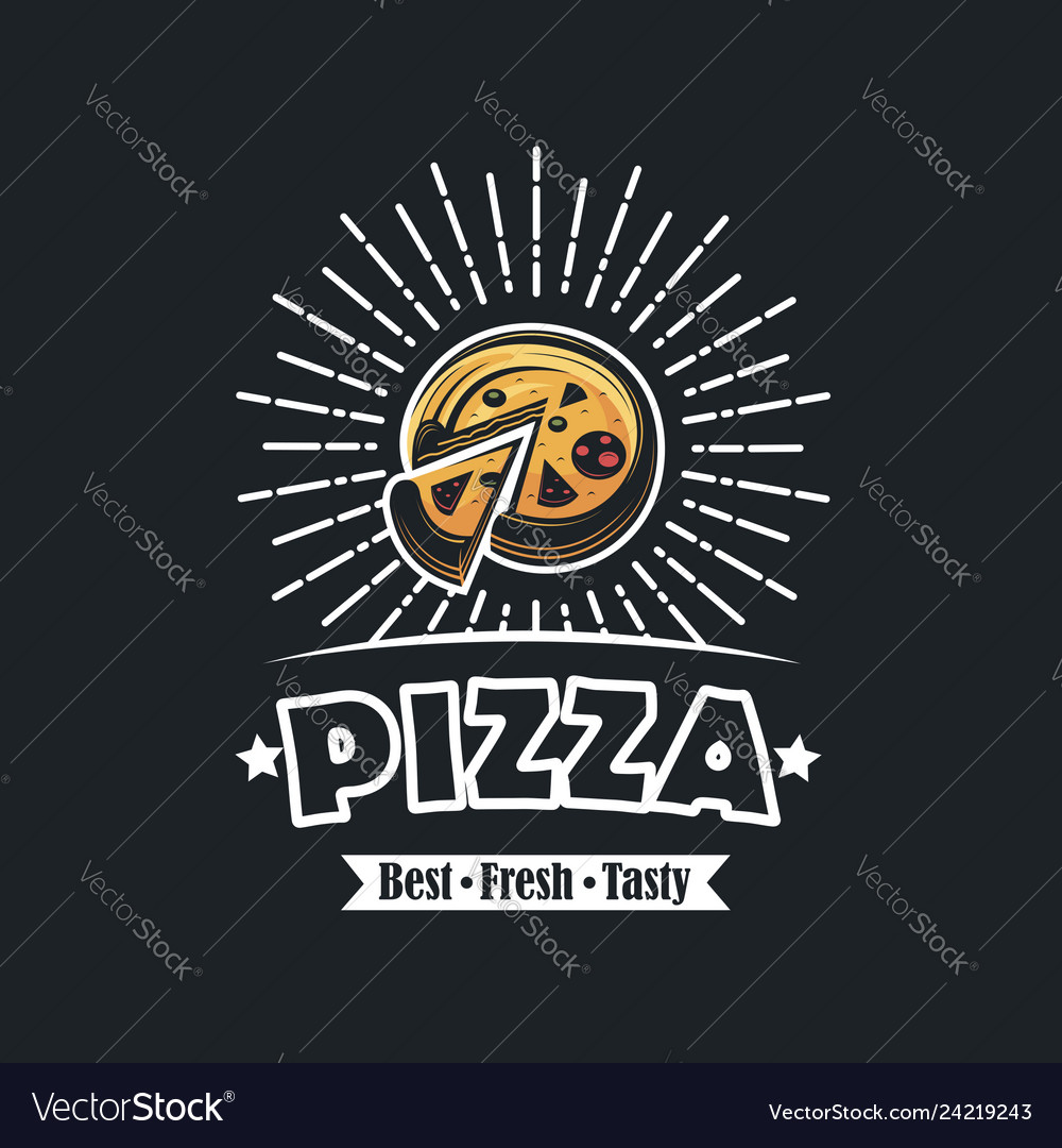 Emblem Of Pizza Royalty Free Vector Image - Vectorstock