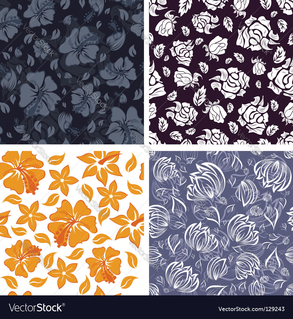 Floral backgrounds set Royalty Free Vector Image