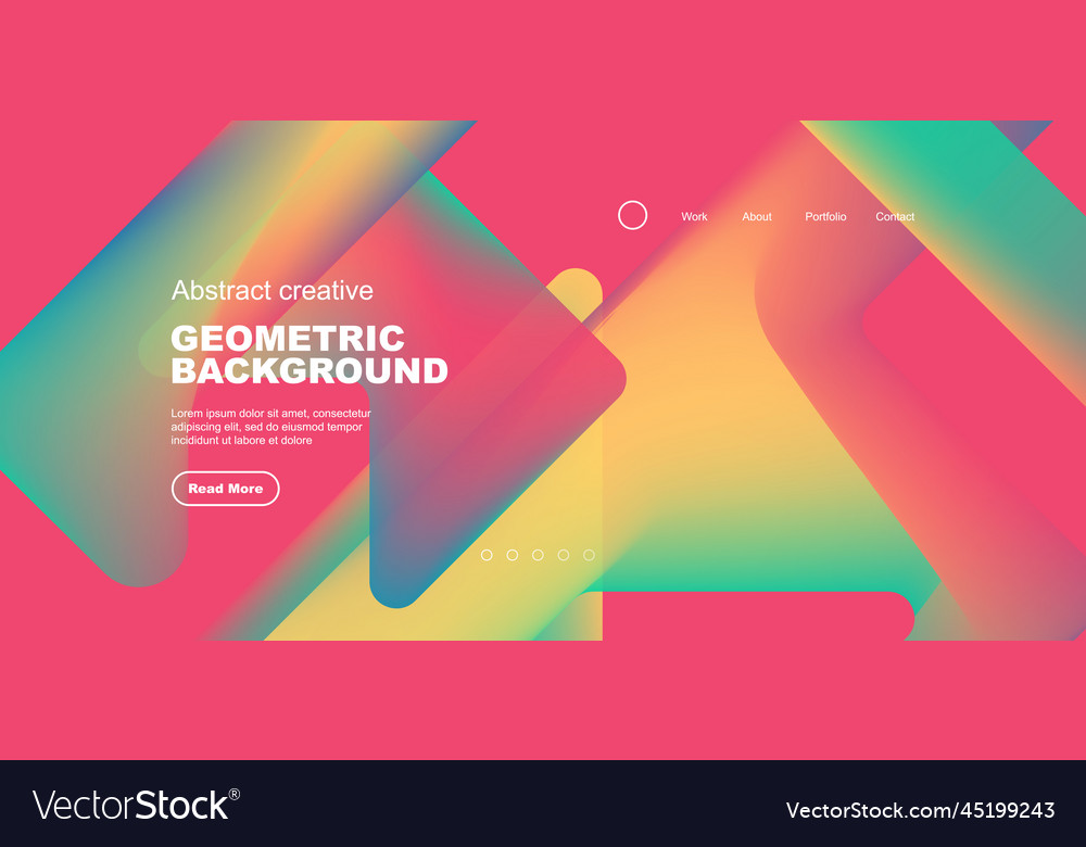 Fluid gradient triangles landing page background vector image Fluid gradient triangles landing page background