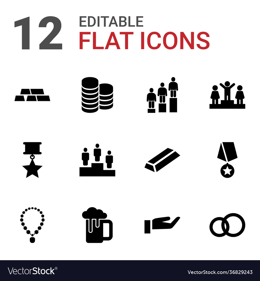 Gold icons Royalty Free Vector Image - VectorStock