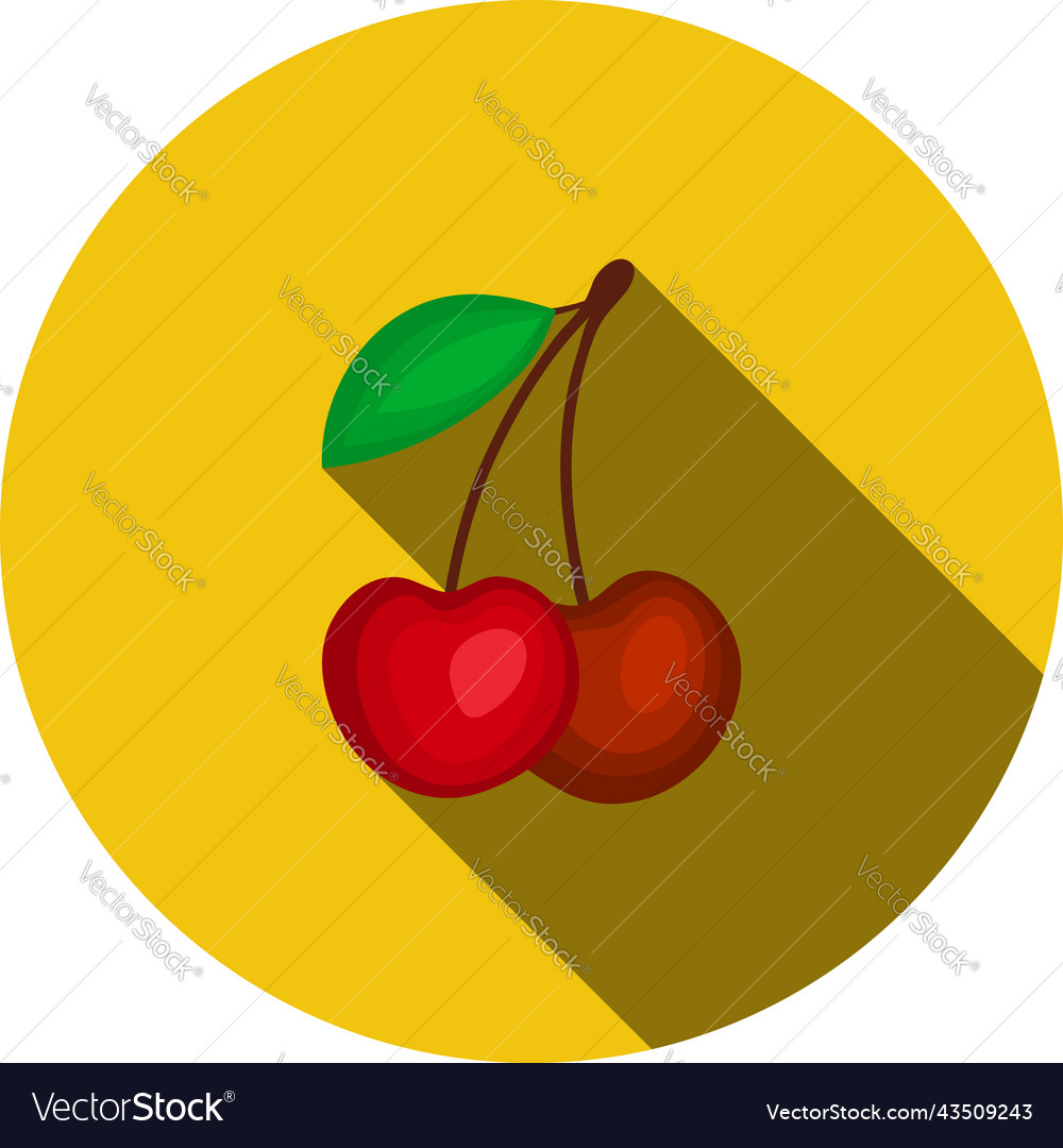 Icon of cherry in ui colors Royalty Free Vector Image