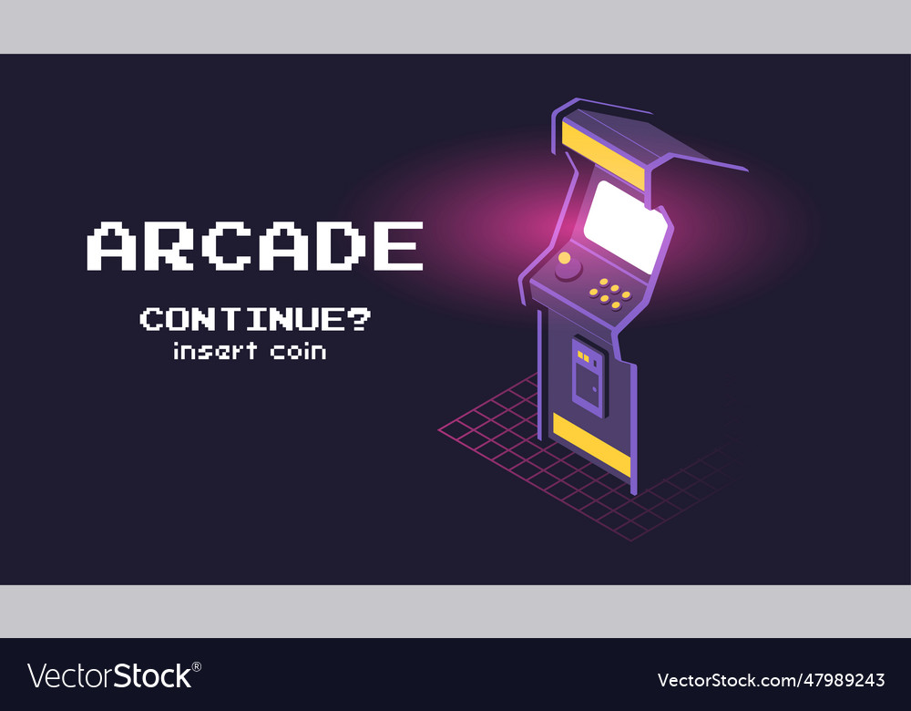 Isometric of arcade game machine retro gaming Vector Image