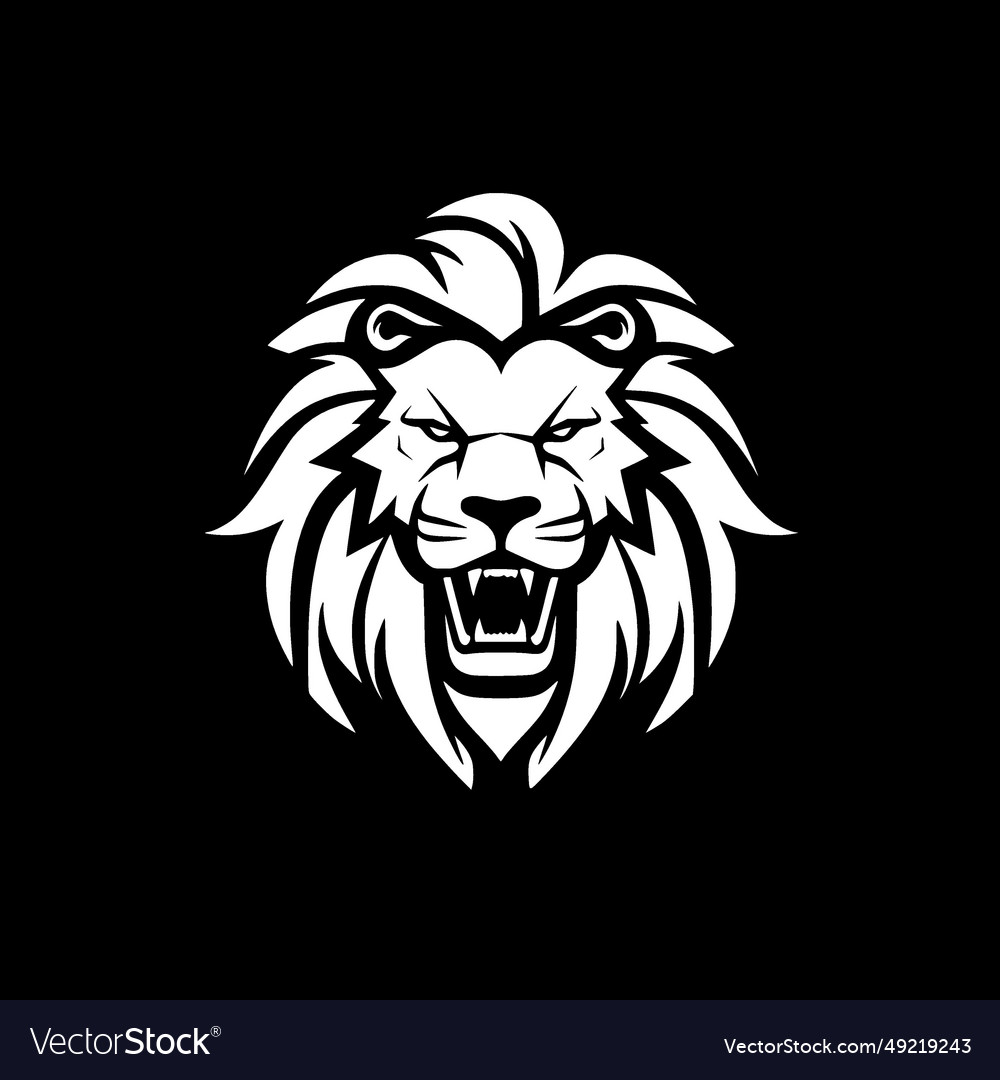 Lion - minimalist and flat logo Royalty Free Vector Image