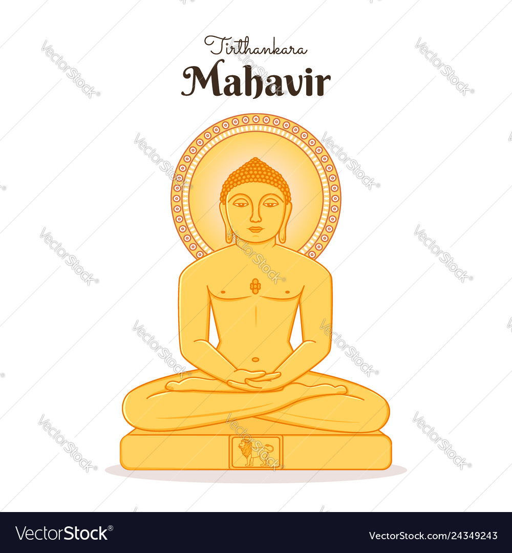 Lord mahavira statue mahavir bhagwan Royalty Free Vector