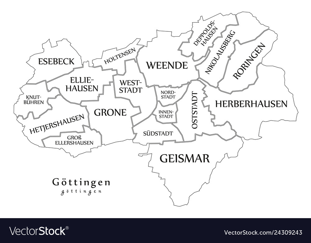 Modern city map - goettingen germany Royalty Free Vector