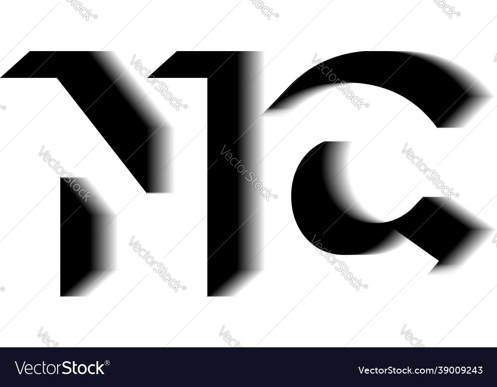 Nc monogram shadow shape style
