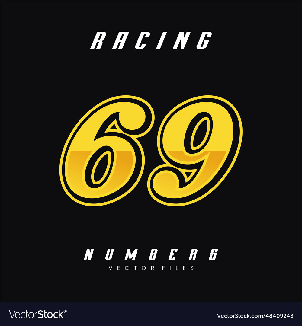 Racing number 69 design template