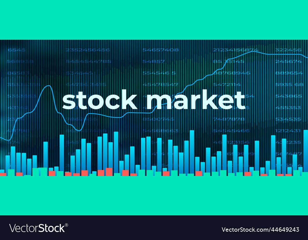 Stock market graph background concept of business Vector Image