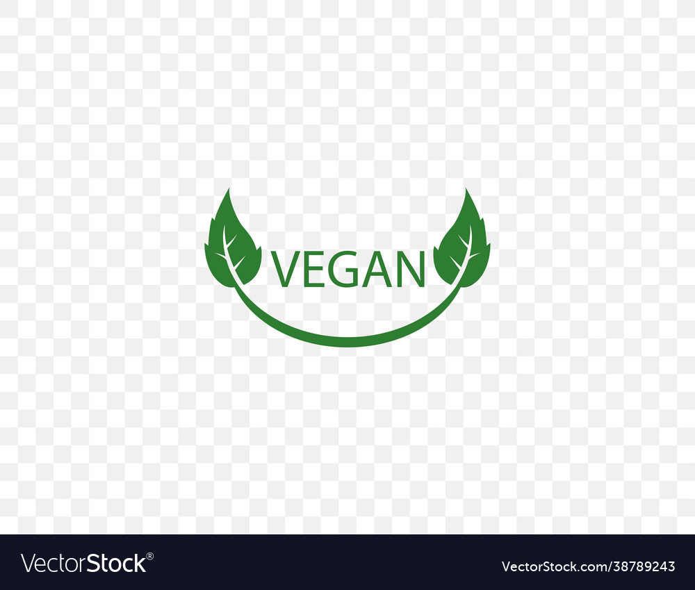 Vegan leaf natural icon on transparent