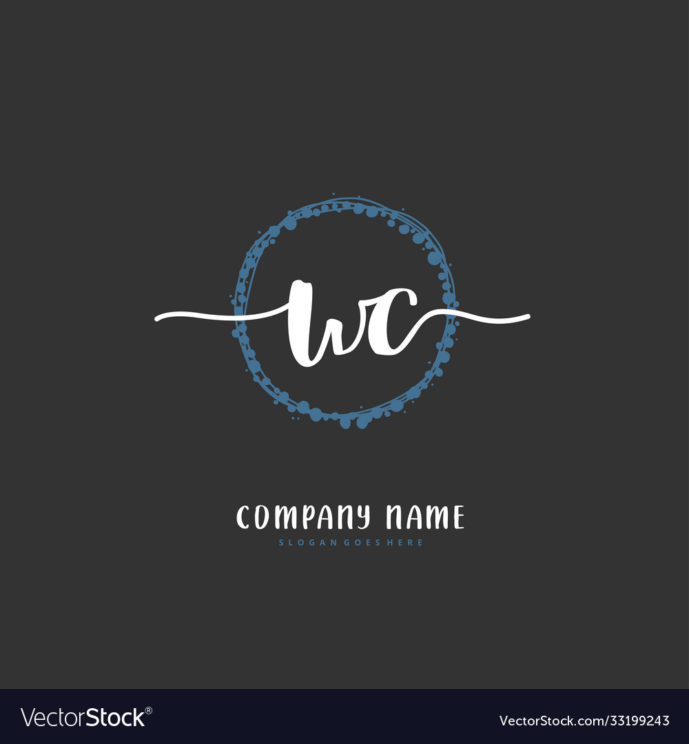 W c wc initial handwriting and signature logo