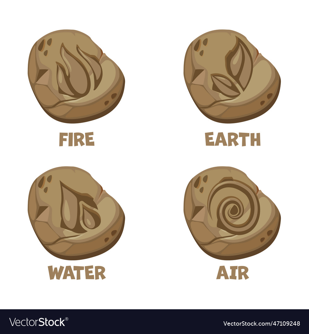 Amulets stones-air water fire earthabstract