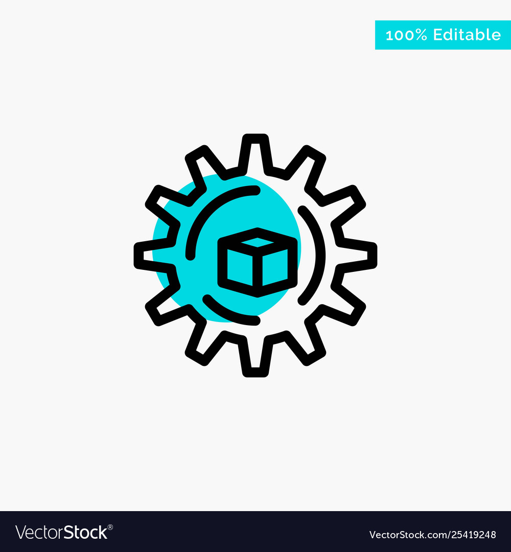 Automated data solution science turquoise vector image Automated data solution science turquoise