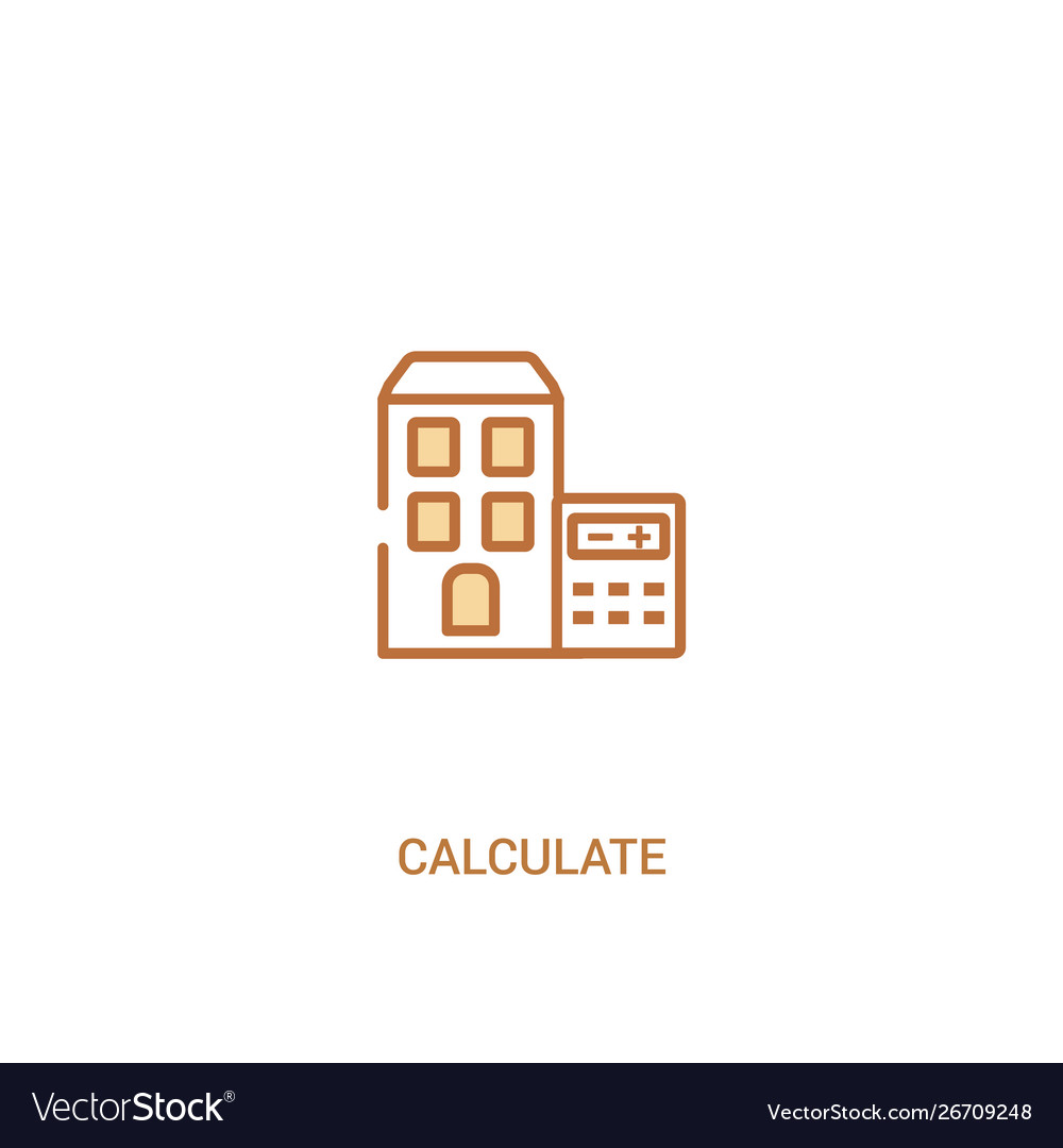 Calculate concept 2 colored icon simple line Vector Image Calculate concept 2 colored icon simple line