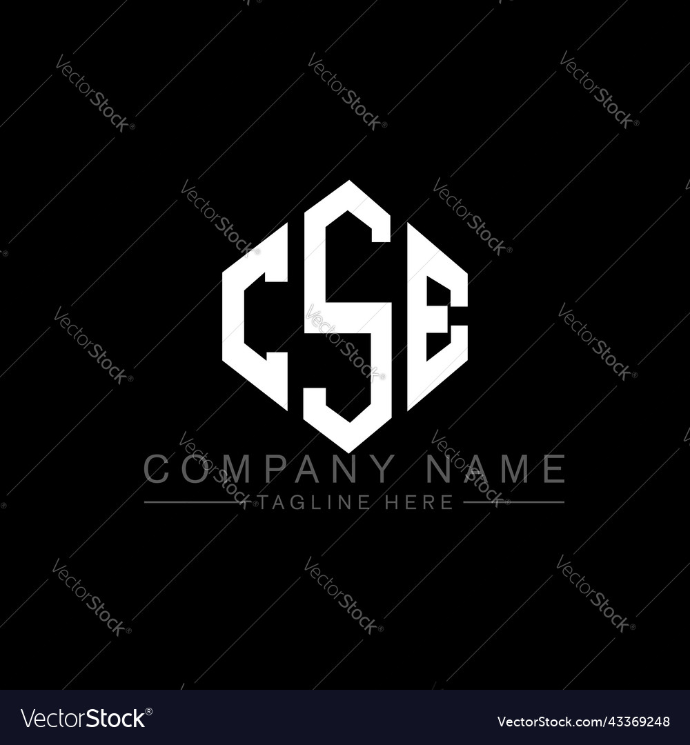 Cse letter logo design with polygon shape