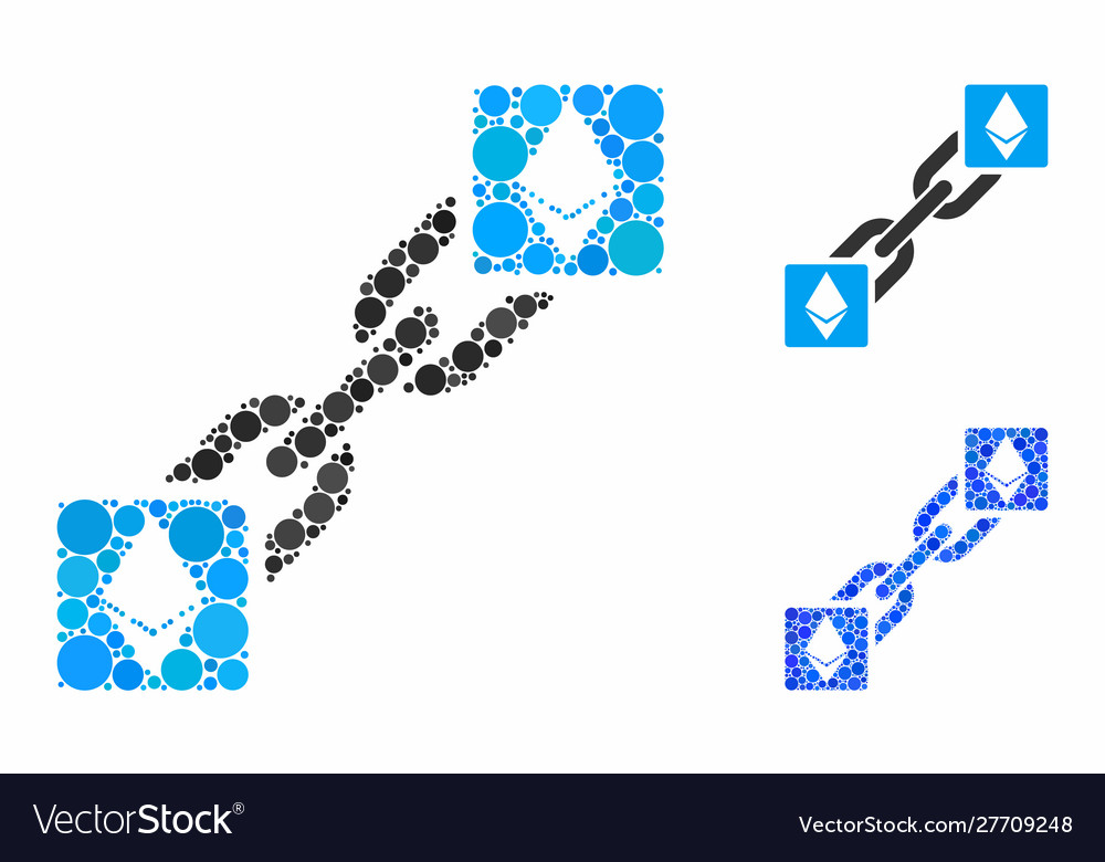 Ethereum blockchain composition icon spheric vector image Ethereum blockchain composition icon spheric