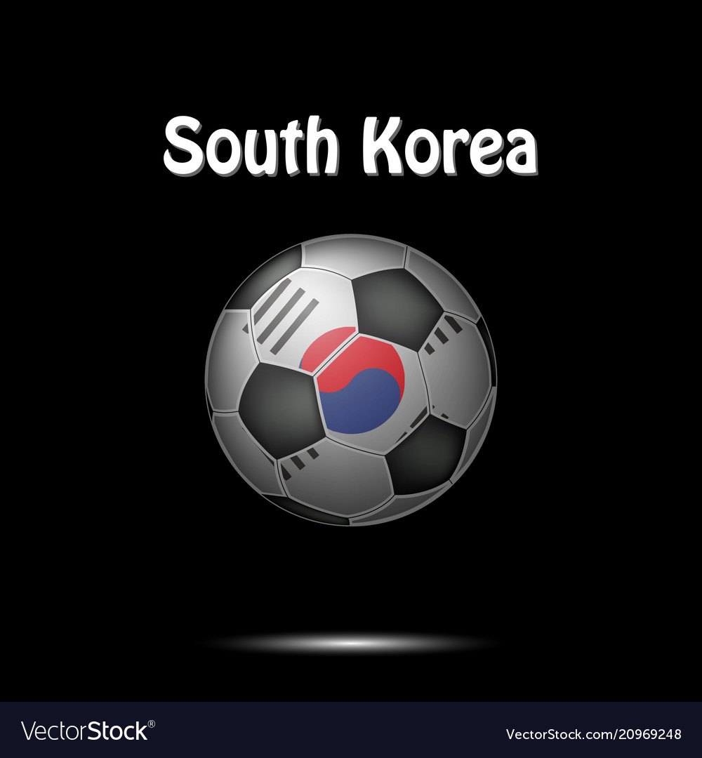 Flag of south korea in the form a soccer ball Vector Image