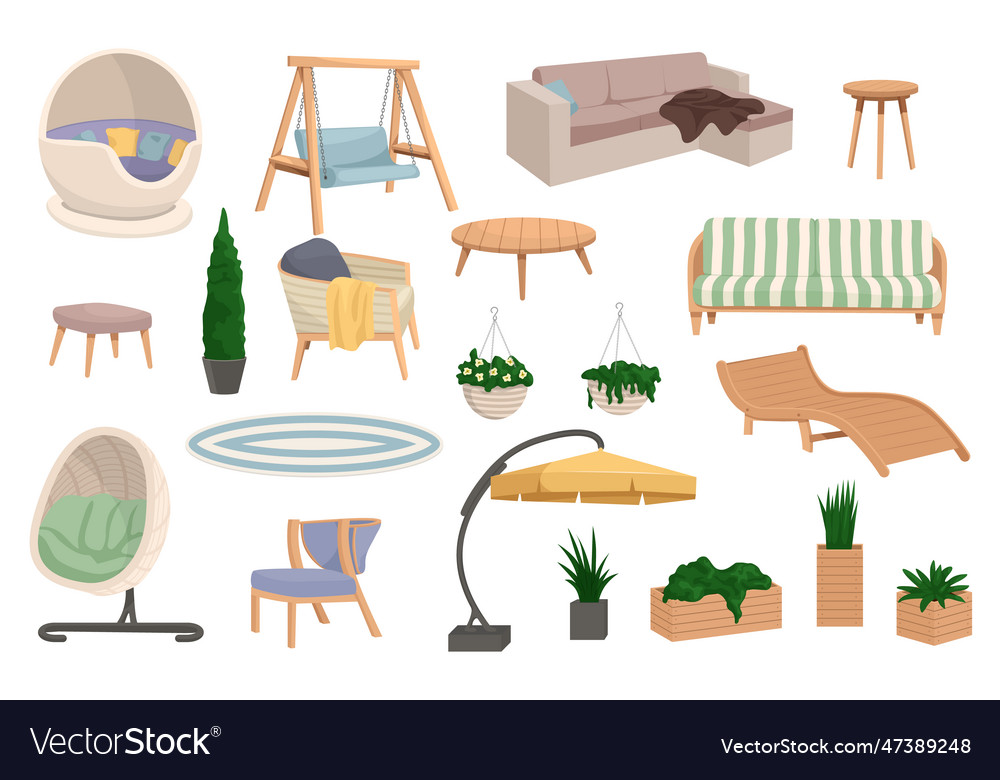 Garden furniture set Royalty Free Vector Image