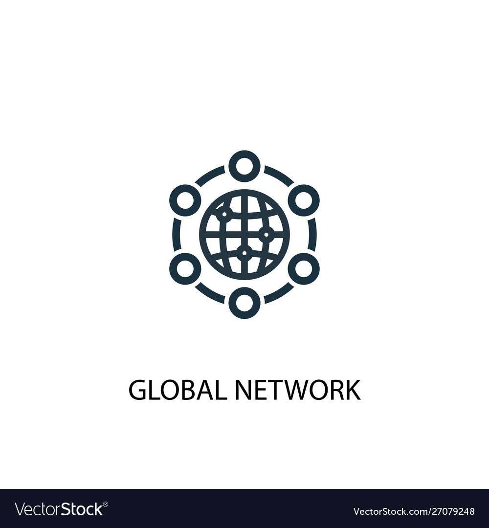 Global network icon simple element
