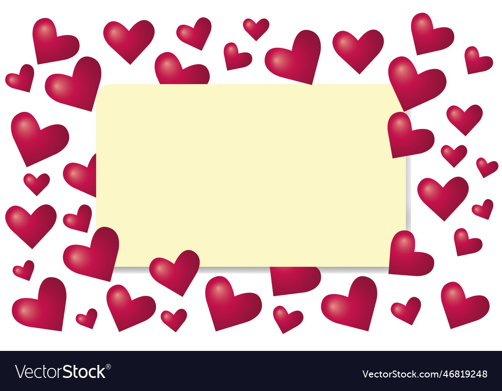 Greeting card place for text valentines day hi Vector Image