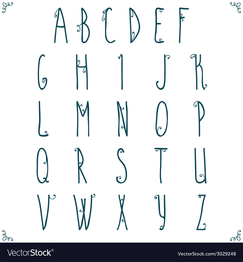 Hand drawn alphabet design