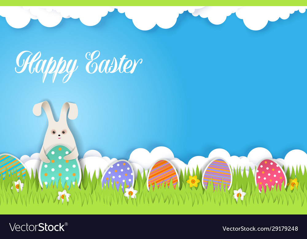 Happy easter greeting card template Royalty Free Vector