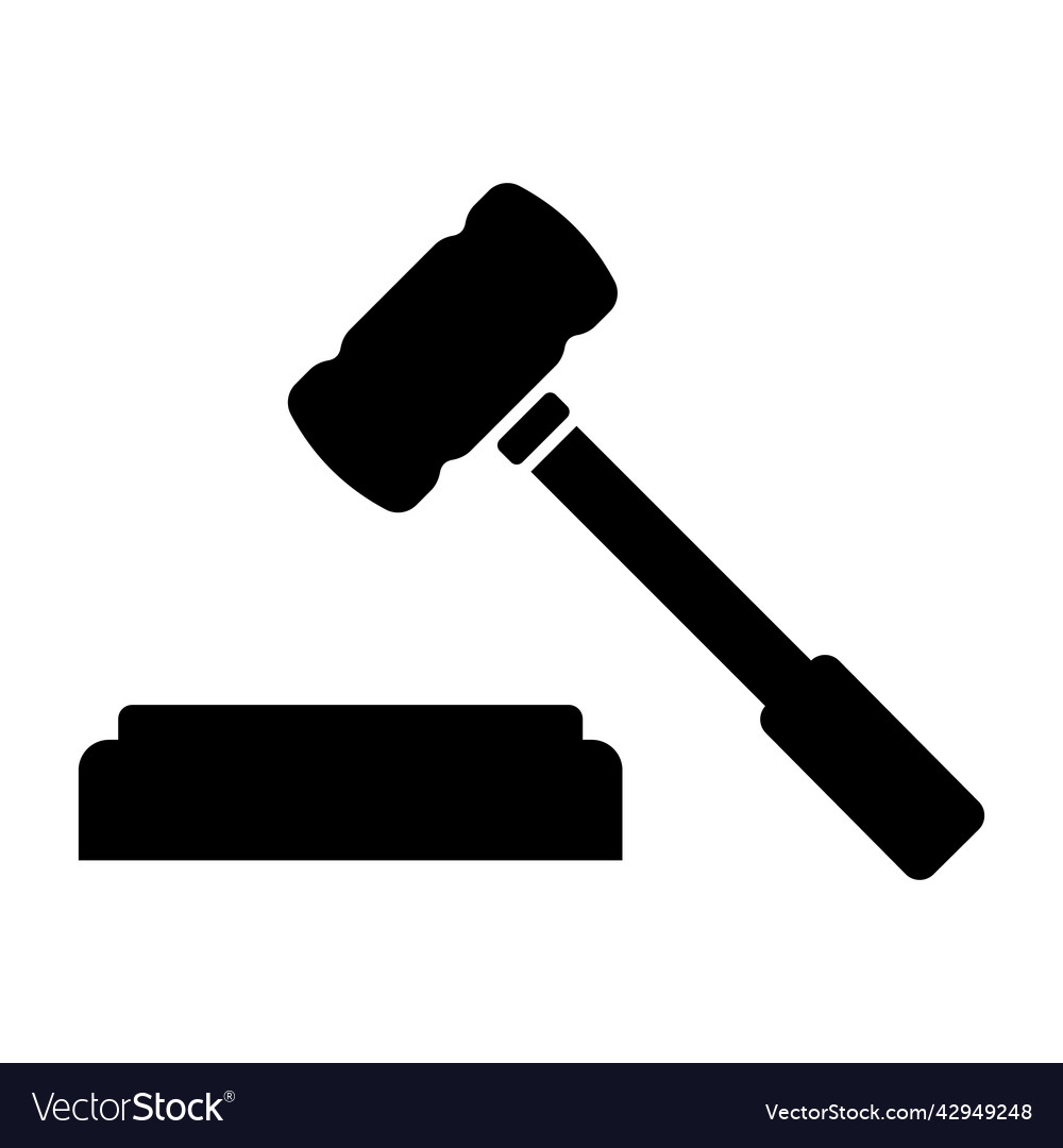 Judge gavel law symbol gavel icon hammer symbol Vector Image