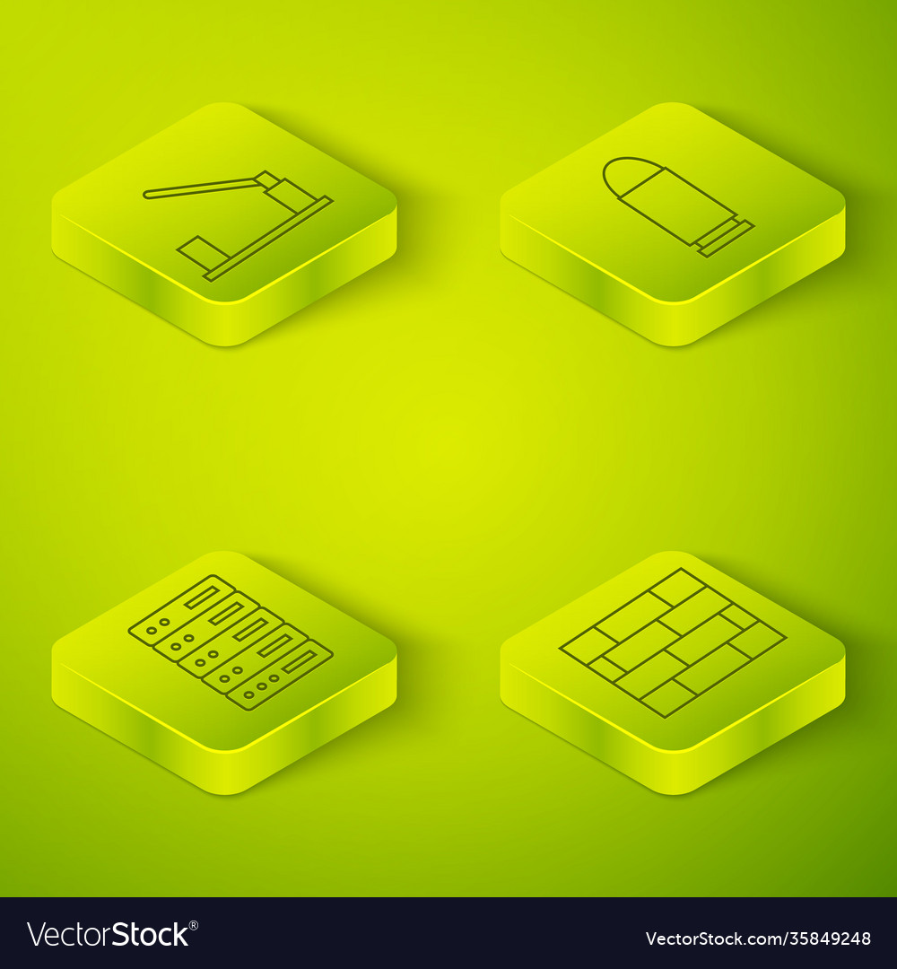 Set isometric bullet server data web hosting vector image Set isometric bullet server data web hosting