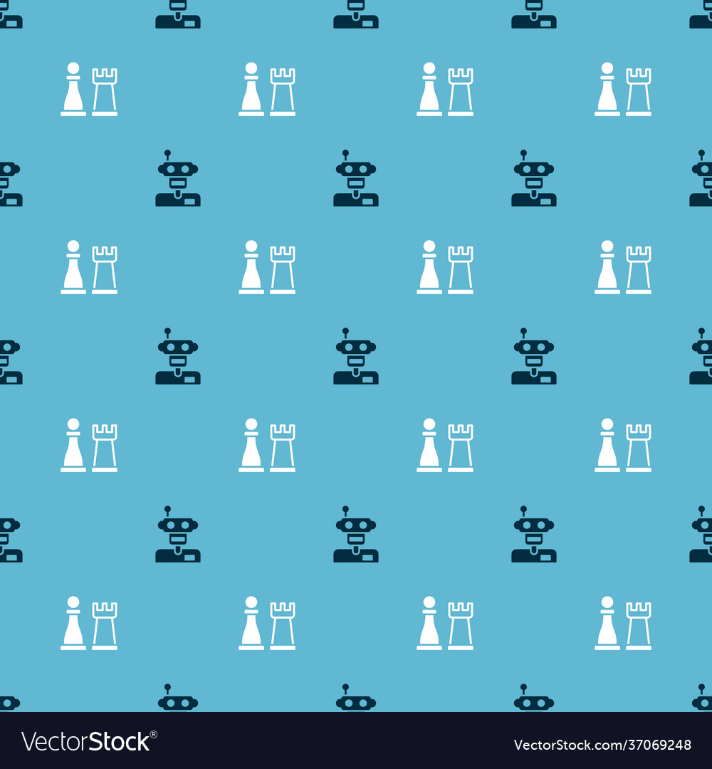 Set robot and chess on seamless pattern Vector Image Set robot and chess on seamless pattern
